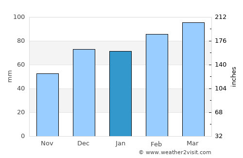 Tarpon Springs average rain in January