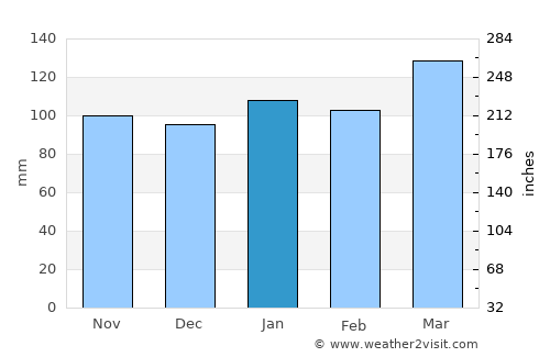 Tarui average rain in January