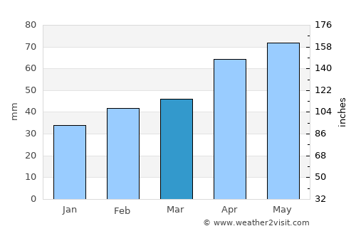 Taşlıçay average rain in March