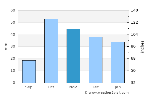 Taşlıçay average rain in November