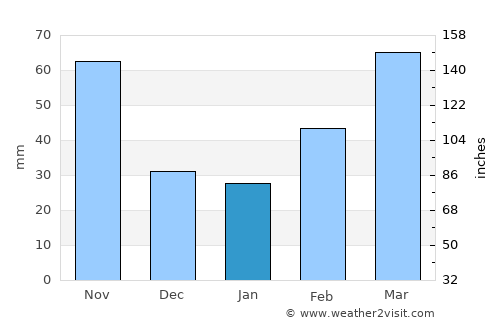 Tatebayashi average rain in January