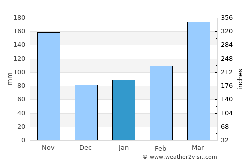 Tateyama average rain in January