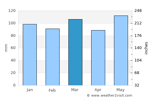 Taupo average rain in March
