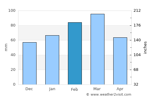 Tavares average rain in February