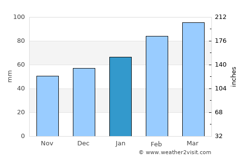 Tavares average rain in January