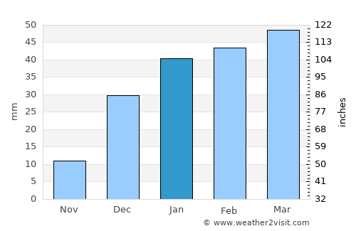 Tāybād average rain in January