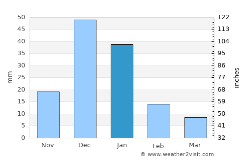 Tayoltita average rain in January