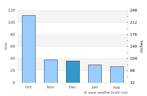 Tecoh average rain in December