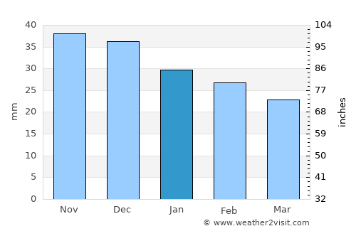 Tecoh average rain in January