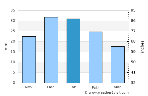Teguise average rain in January