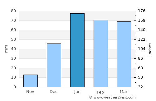 Tehri average rain in January