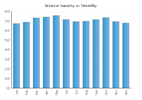 Tekkeköy relative humidity averages