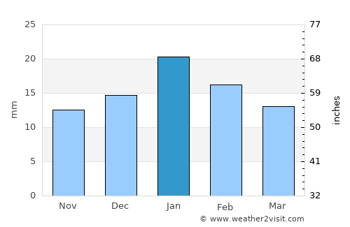 Tendūkheda average rain in January