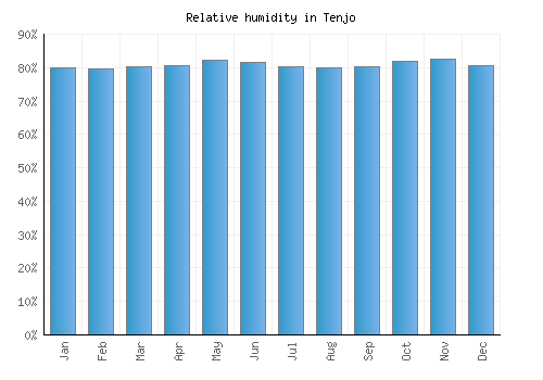 Tenjo relative humidity averages