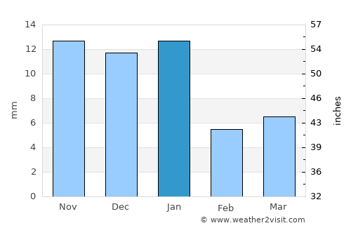 Teocuitatlán de Corona average rain in January