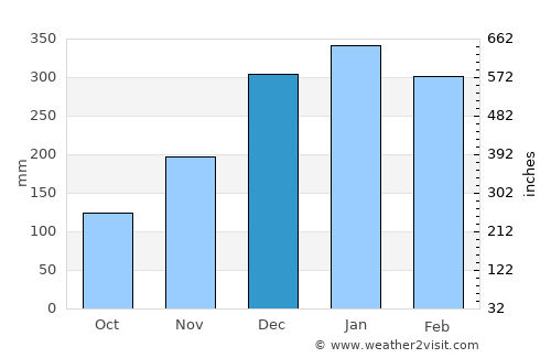 Terbanggi-besar average rain in December