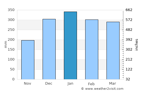 Terbanggi-besar average rain in January