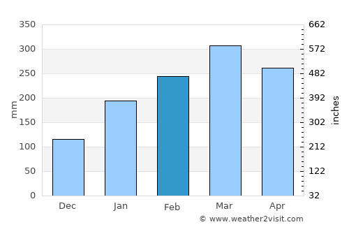 Teresina average rain in February