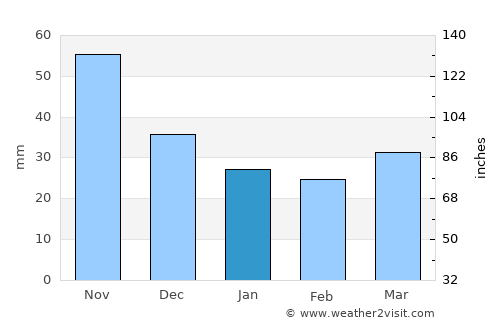 Terney average rain in January