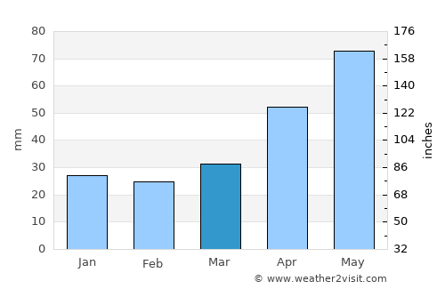 Terney average rain in March