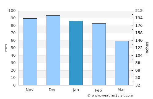 Texas City average rain in January