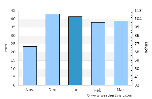 Thawrah average rain in January