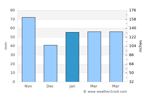 The Hammocks average rain in January