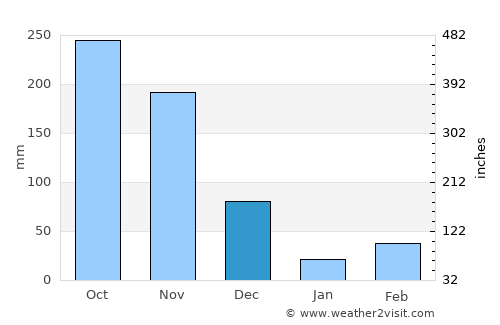 Thenkasi average rain in December