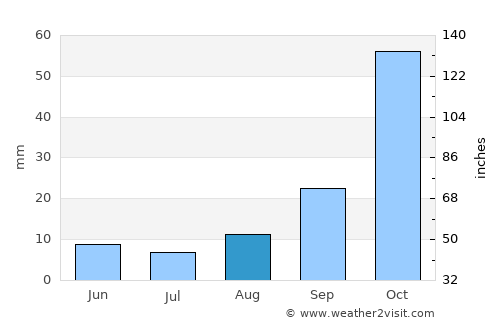Theunissen average rain in August