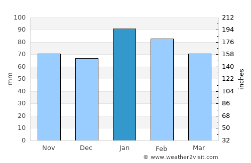 Theunissen average rain in January