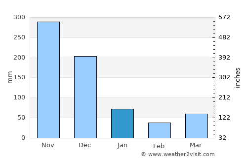 Thị Trấn Giá Rai average rain in January