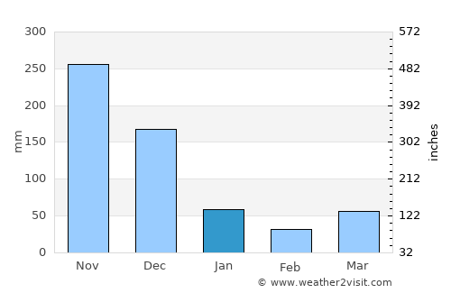 Thị Trấn Ngan Dừa average rain in January