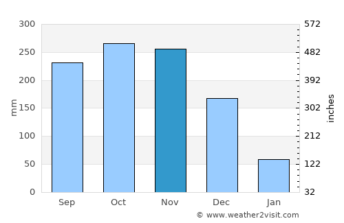 Thị Trấn Ngan Dừa average rain in November