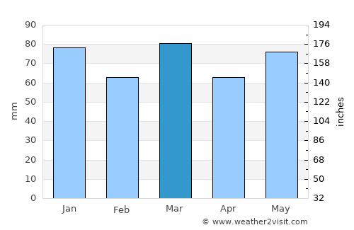 Thuin average rain in March