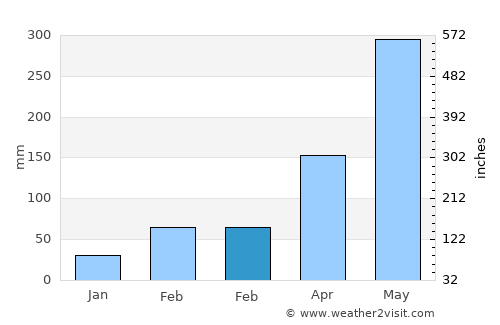 Tiapoum average rain in February