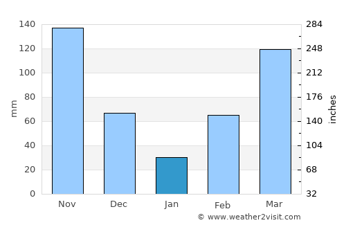 Tiapoum average rain in January