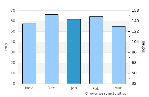Tiaret average rain in January