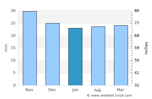 Ţibucani average rain in January