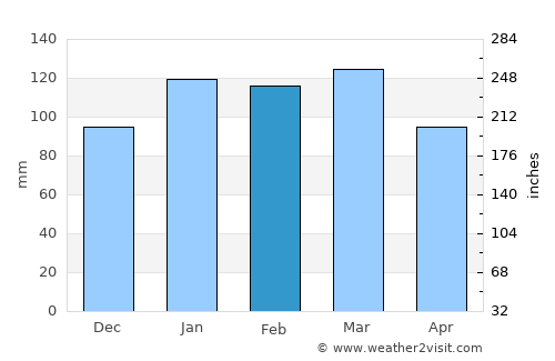 Tifton average rain in February
