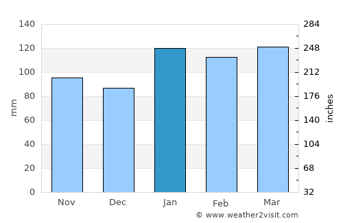 Tigre average rain in January