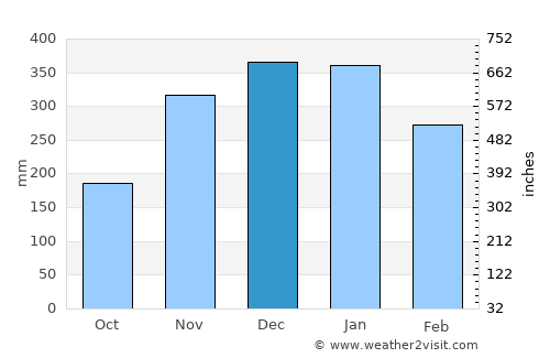Tillamook average rain in December