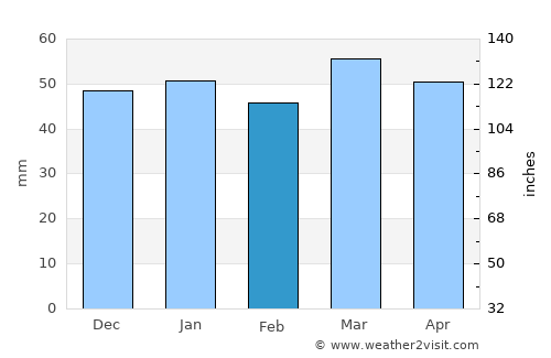 Timaru average rain in February