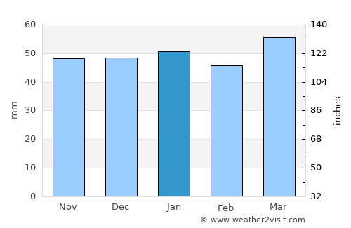 Timaru average rain in January