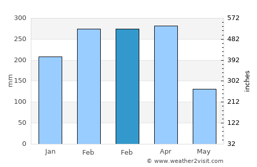 Timon average rain in February