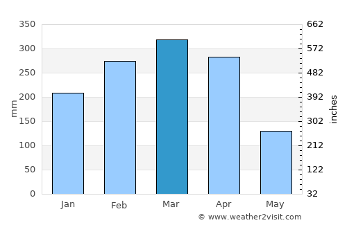 Timon average rain in March