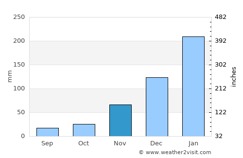 Timon average rain in November