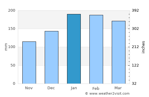 Tin Can Bay average rain in January