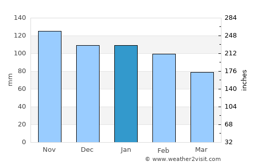 Tinoto average rain in January