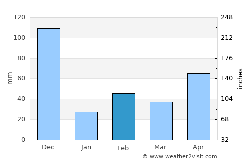 Tirunelveli average rain in February