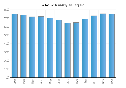 Tizgane relative humidity averages